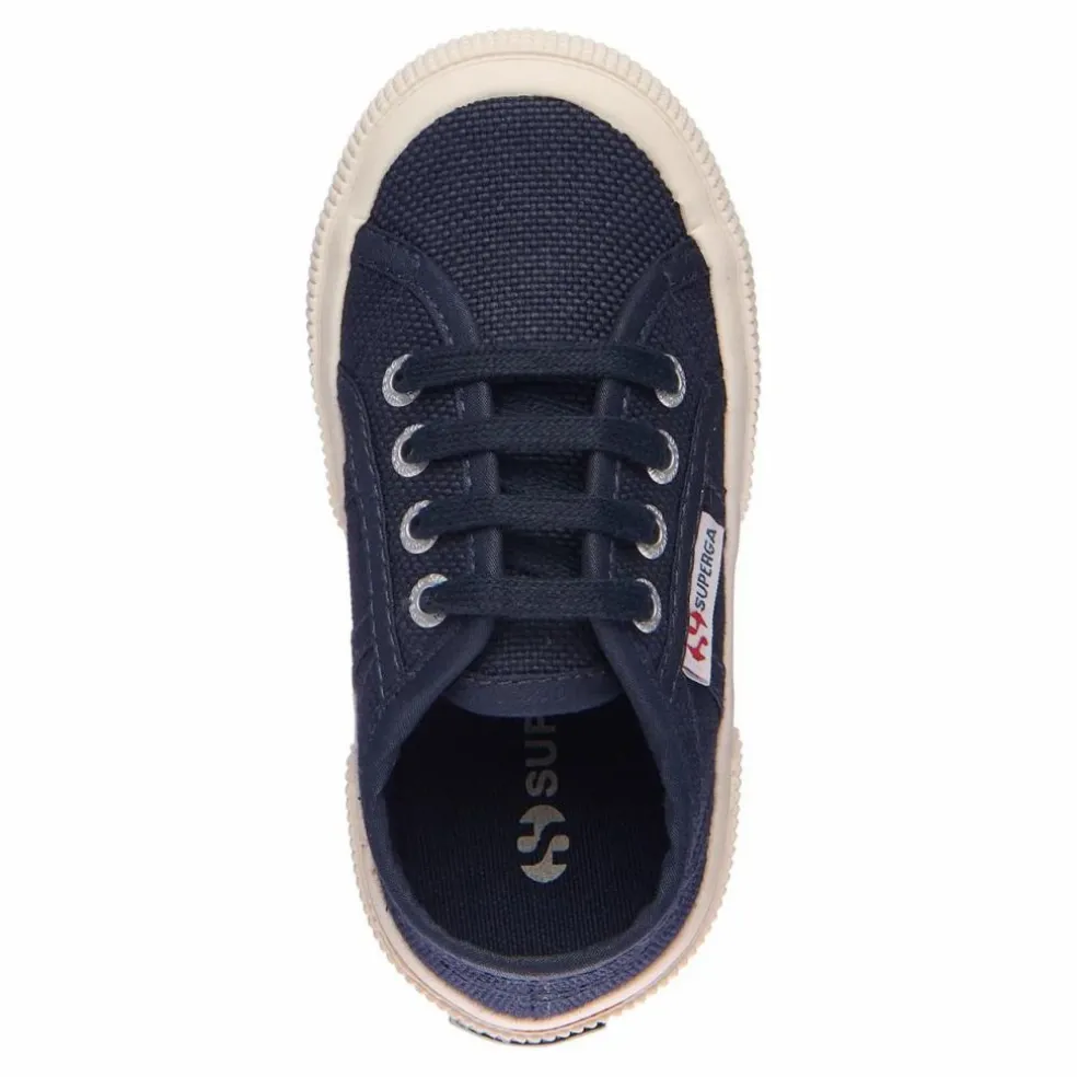 Baskets Lacets Coton Basse | Bleu marine