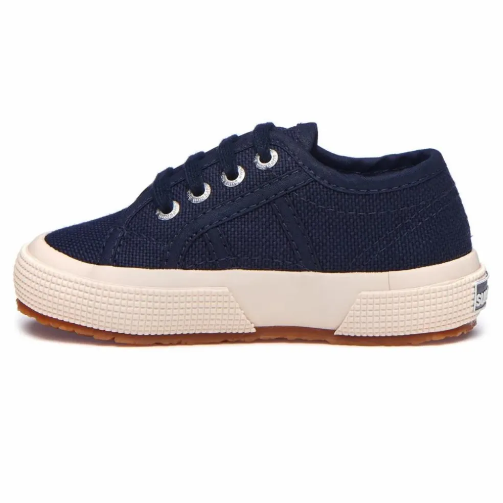 Baskets Lacets Coton Basse | Bleu marine
