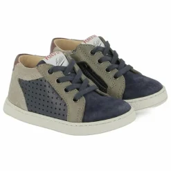 Baskets Mousse Lace Perfo Velours | Bleu marine