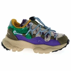 Baskets Raikiri Lacets Cuir Eco et Tissus | Violet