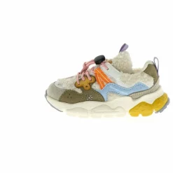 Baskets Yamano 3 Lacets Cuir Eco et Teddy | Taupe