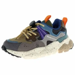 Baskets Yamano 3 Lacets Cuir Eco et Nylon | Gris