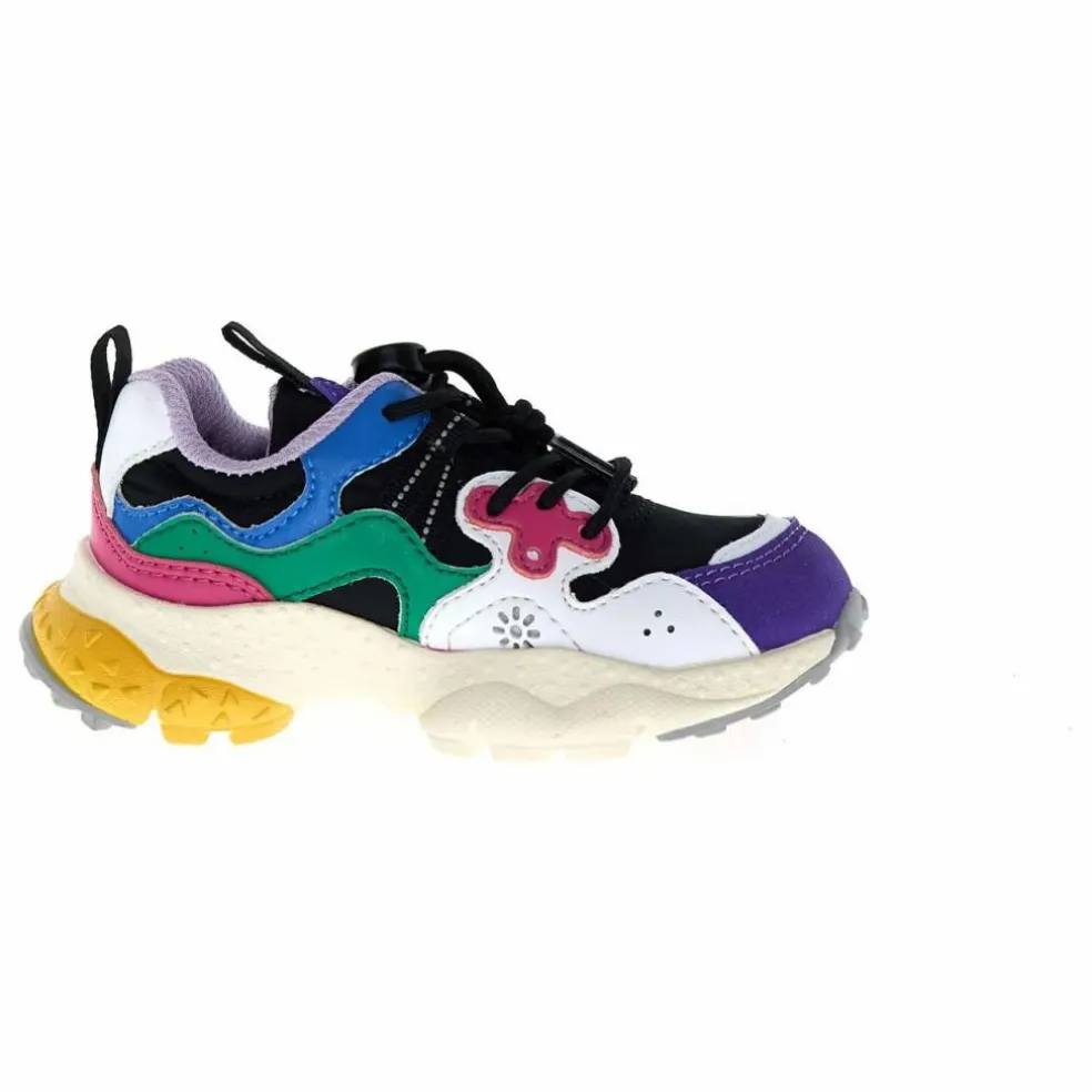 Baskets Yamano 3 Lacets Cuir Eco et Nylon | Lavande