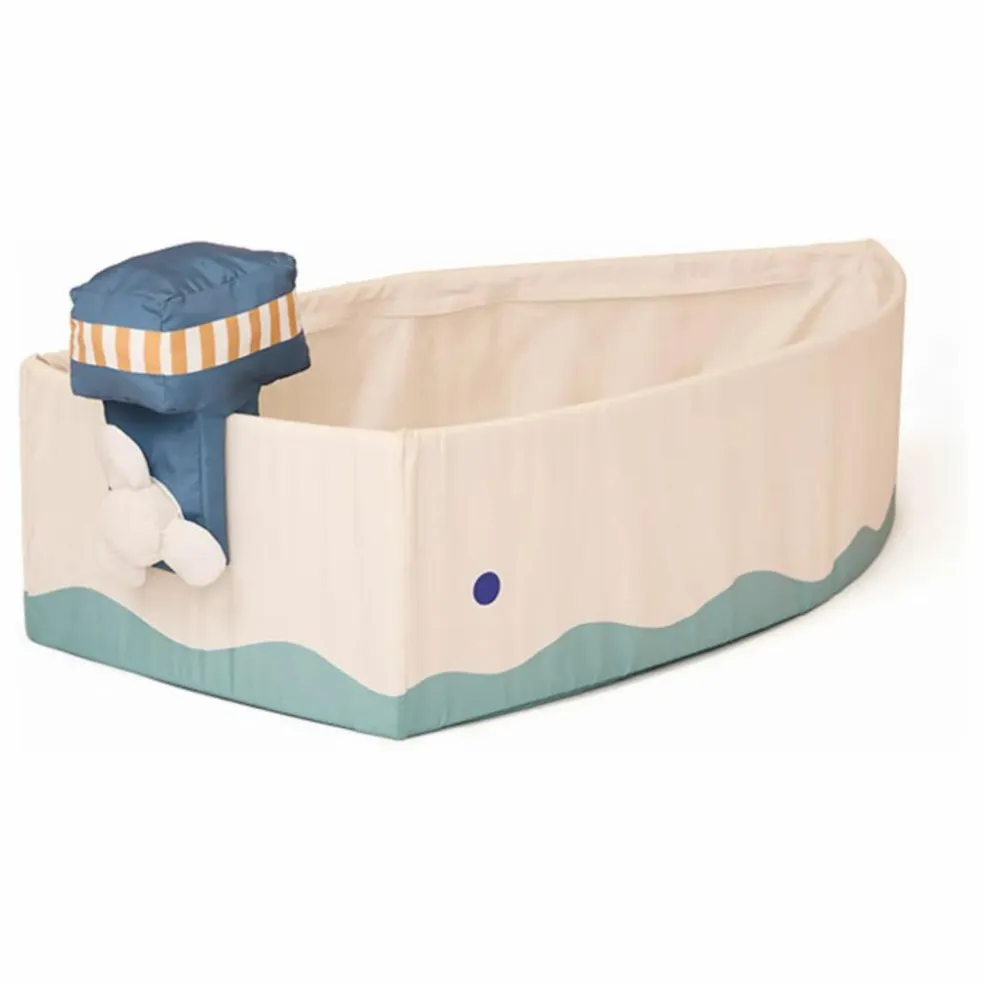 Bateau en toile avec kit de pêche | Ecru