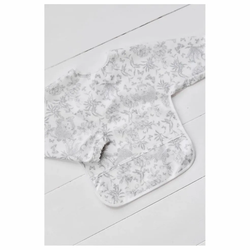 Bavoir à manches enduit Toile de Jouy | Gris
