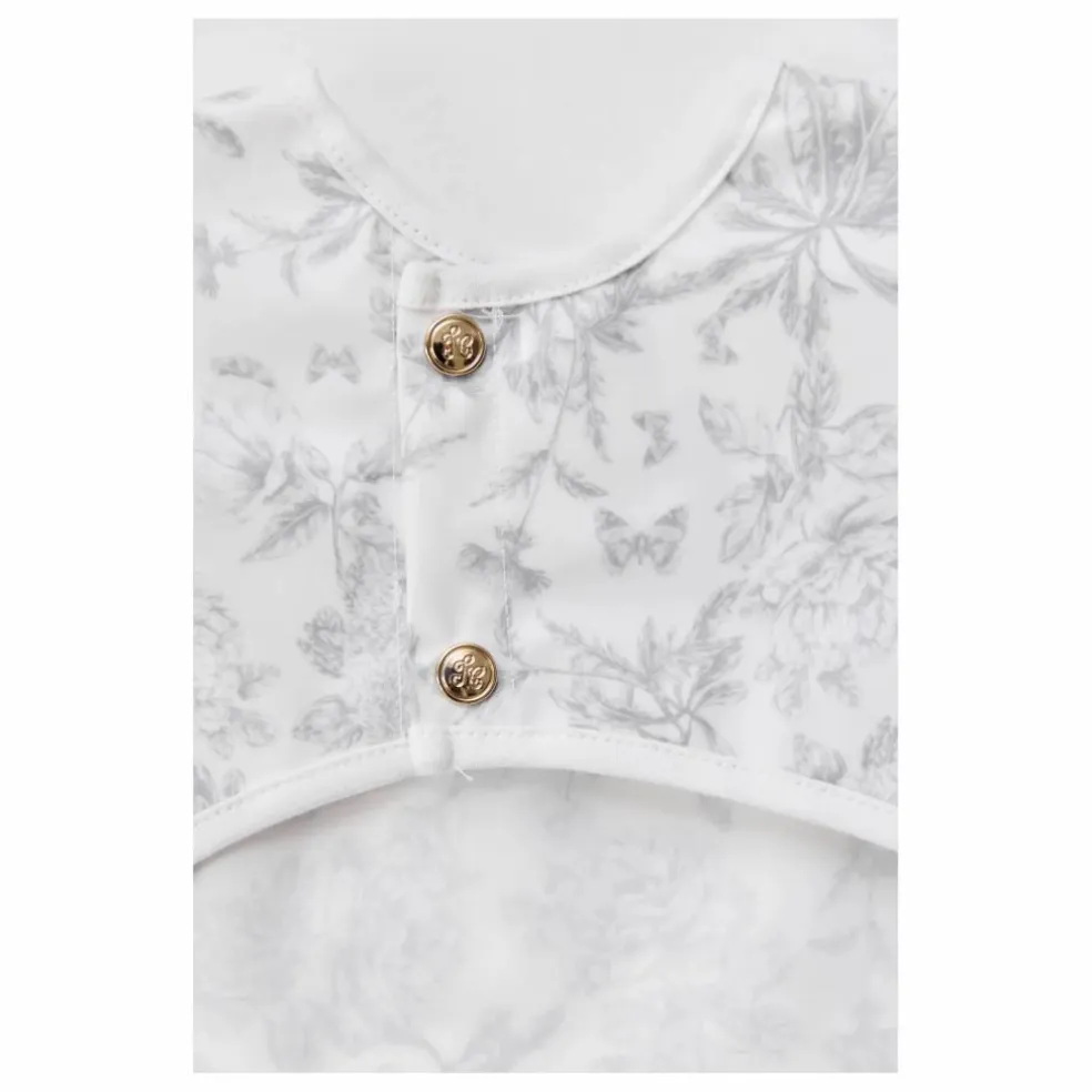 Bavoir à manches enduit Toile de Jouy | Gris
