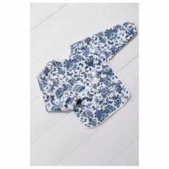 Bavoir à manches enduit Toile de Jouy | Bleu marine