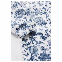 Bavoir à manches enduit Toile de Jouy | Bleu marine