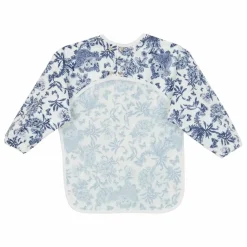 Bavoir à manches enduit Toile de Jouy | Bleu marine