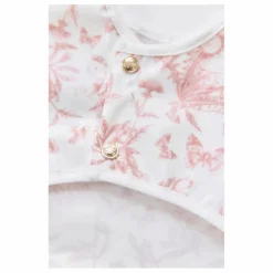 Bavoir à manches enduit Toile de Jouy | Rose pêche