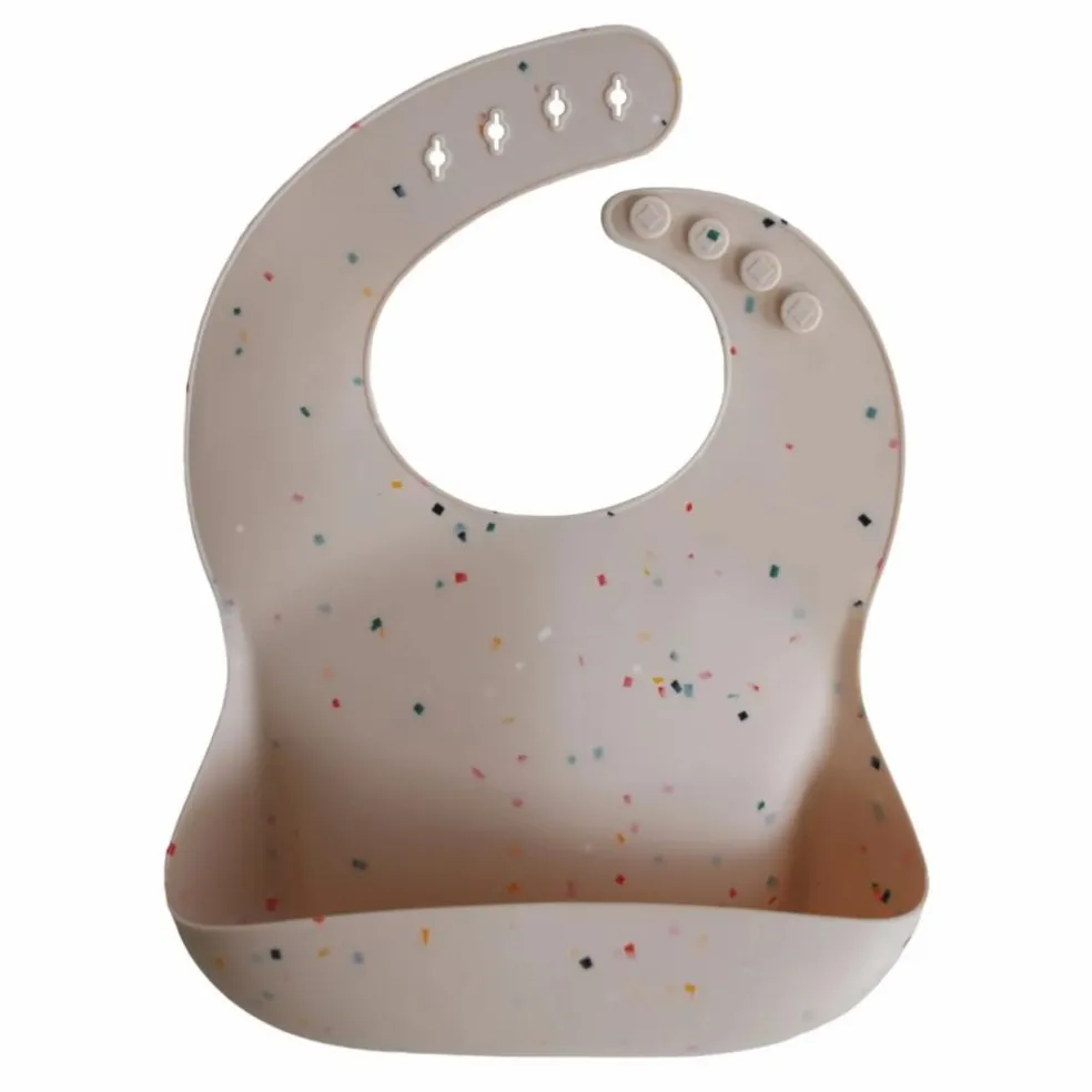 Bavoir Confettis en silicone | Vanille