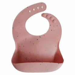 Bavoir Confettis en silicone | Rose