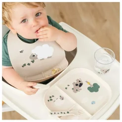 Bavoir en silicone Sheepy | Sable