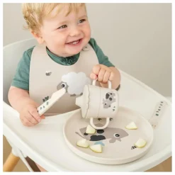 Bavoir en silicone Sheepy | Sable