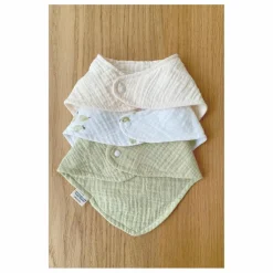 Bavoirs bandana Garden en coton bio - Set de 3 | Garden