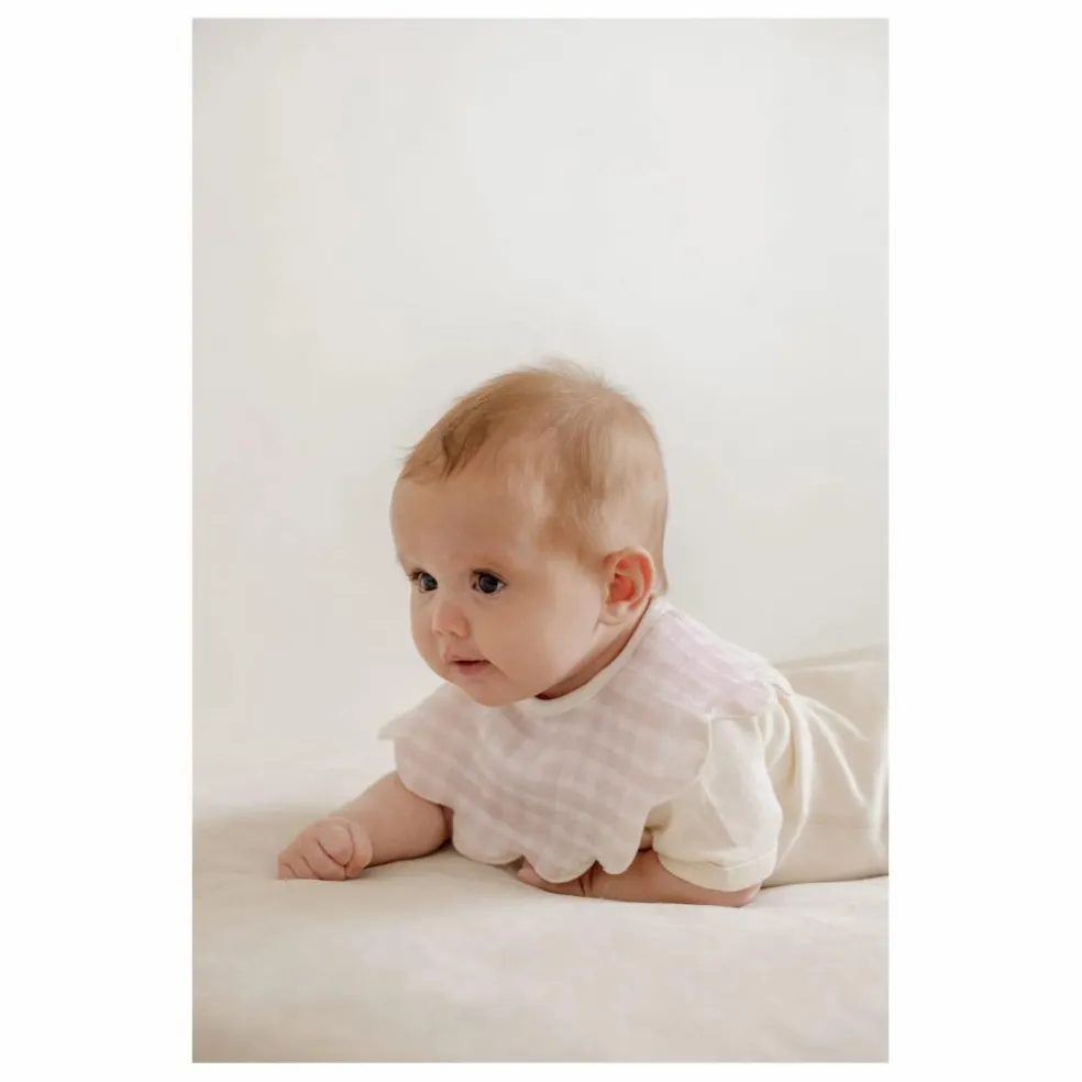 Bavoirs pétale Rosewater en coton bio - Set de 3 | Rose pâle