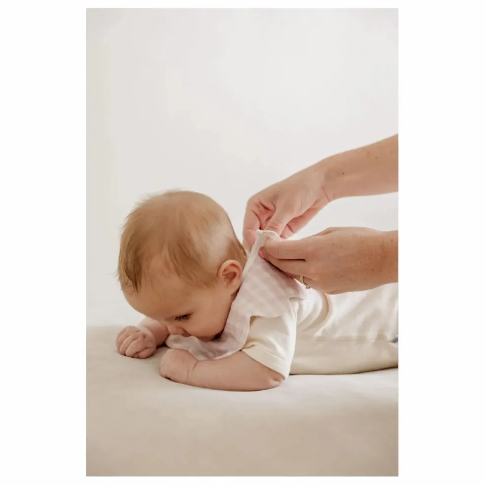 Bavoirs pétale Rosewater en coton bio - Set de 3 | Rose pâle