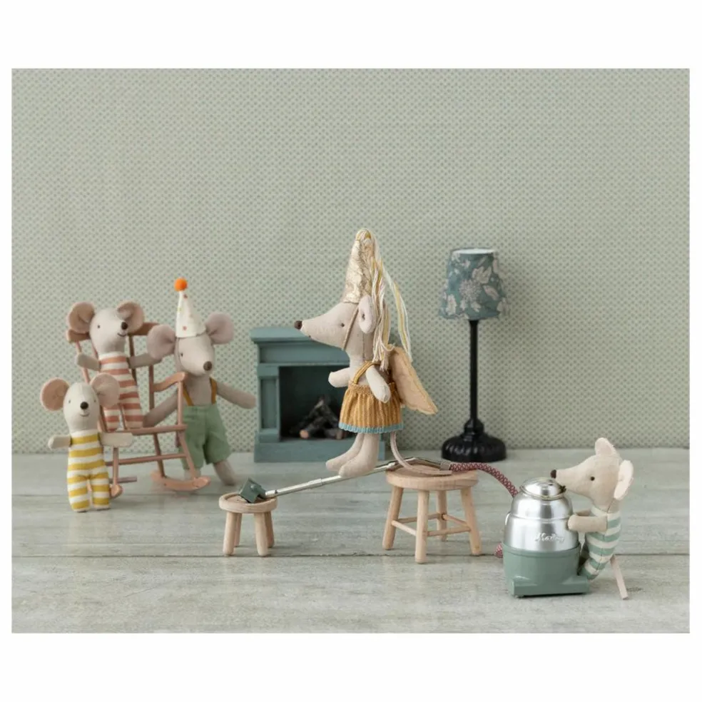Bébés souris dans leur boîte assortie