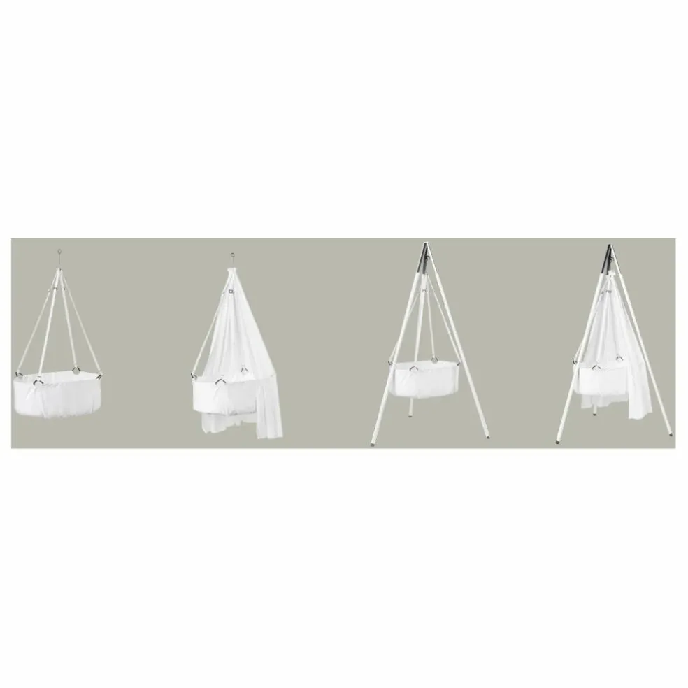 Berceau suspendu complet avec trépied 83x50 cm | Blanc