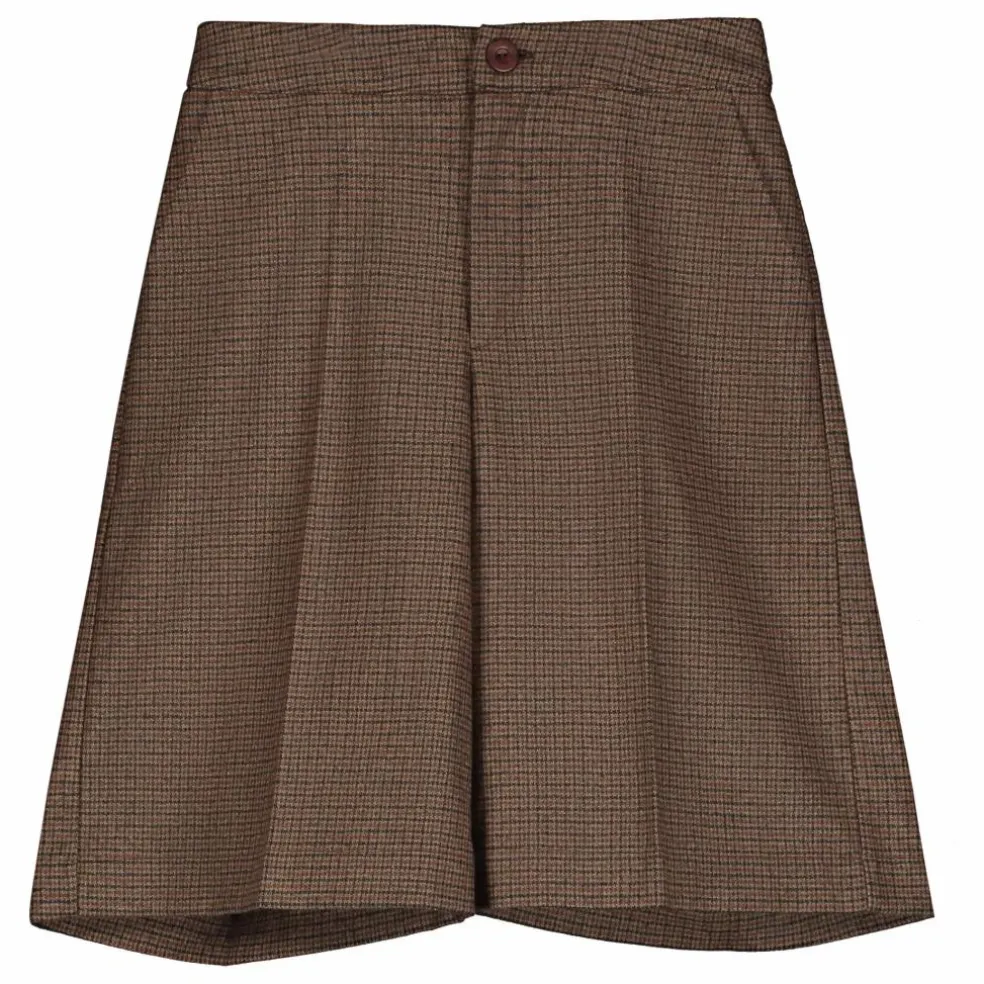 Bermuda Carreaux Laine | Marron