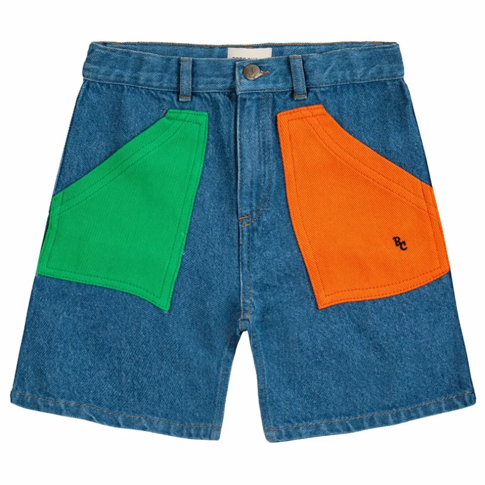 Bermuda Denim Color Block | Bleu jean