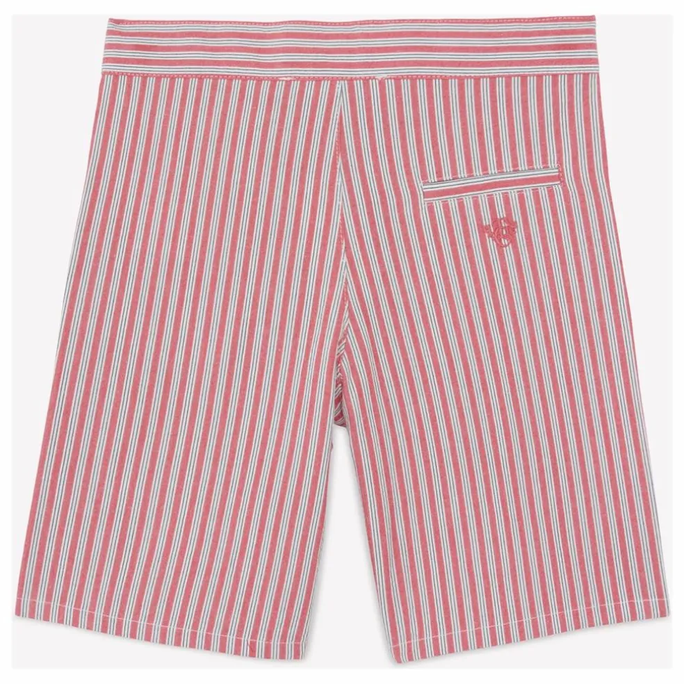 Bermuda Rayé | Rouge