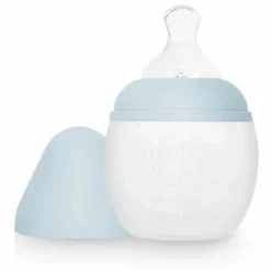Biberon en silicone médical et tétine physiologique | Bleu pâle