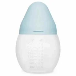 Biberon en silicone médical et tétine physiologique | Bleu pâle