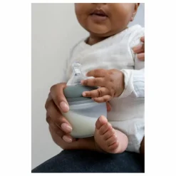 Biberon en silicone médical et tétine physiologique | Vert kaki