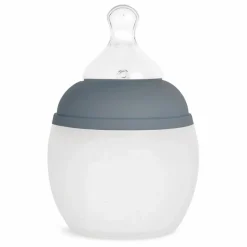 Biberon en silicone médical et tétine physiologique | Bleu gris