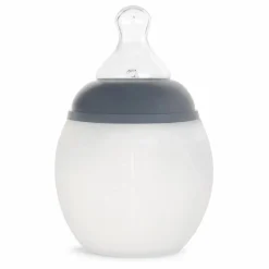 Biberon en silicone médical et tétine physiologique | Bleu gris