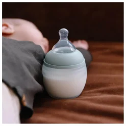 Biberon en silicone médical et tétine physiologique | Vert Menthe