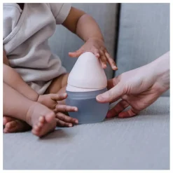 Biberon en silicone médical et tétine physiologique | Rose poudré