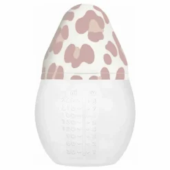 Biberon en silicone médical et tétine physiologique Graouu | Rose pâle