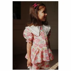 Blouse à Col Cœur Coton Bio | Rose