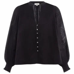Blouse Brodée en Coton Bio | Noir