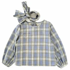 Blouse Carreaux | Bleu ciel