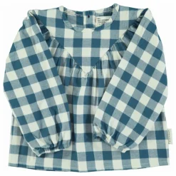 Blouse Carreaux Coton Bio | Bleu