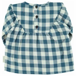 Blouse Carreaux Coton Bio | Bleu