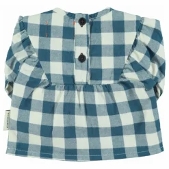 Blouse Carreaux Coton Bio | Bleu