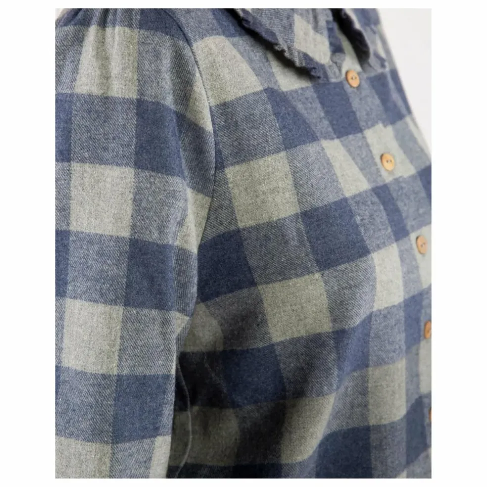 Blouse Carreaux Flanelle Tencel | Bleu