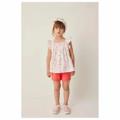Blouse Cerises Volants | Rose pâle