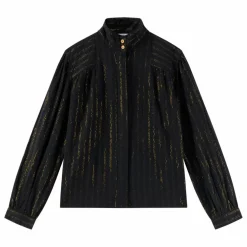 Blouse Chana Rayée Métallisée | Noir