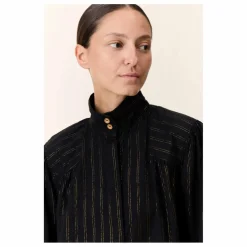 Blouse Chana Rayée Métallisée | Noir