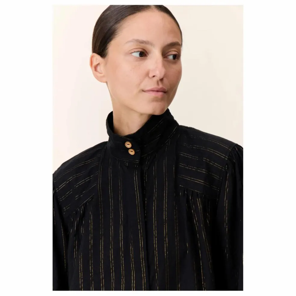 Blouse Chana Rayée Métallisée | Noir