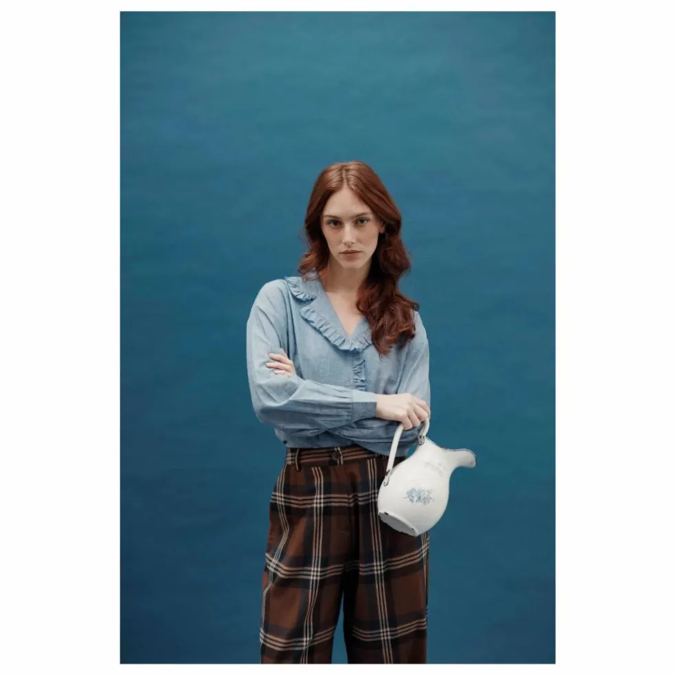 Blouse Célia Chambray | Bleu