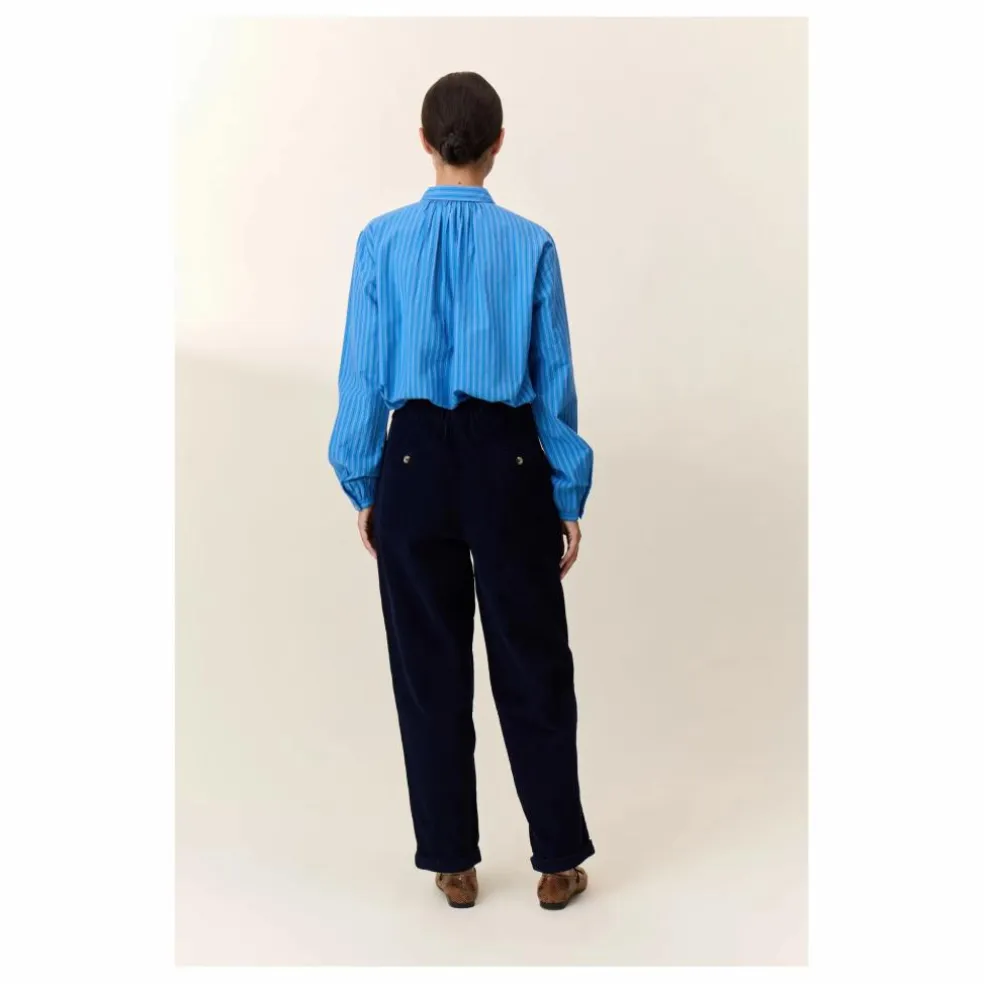 Blouse Cob Rayée Coton Bio | Bleu