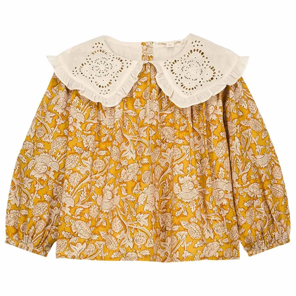Blouse Col Brodé Clea Coton Bio | Miel