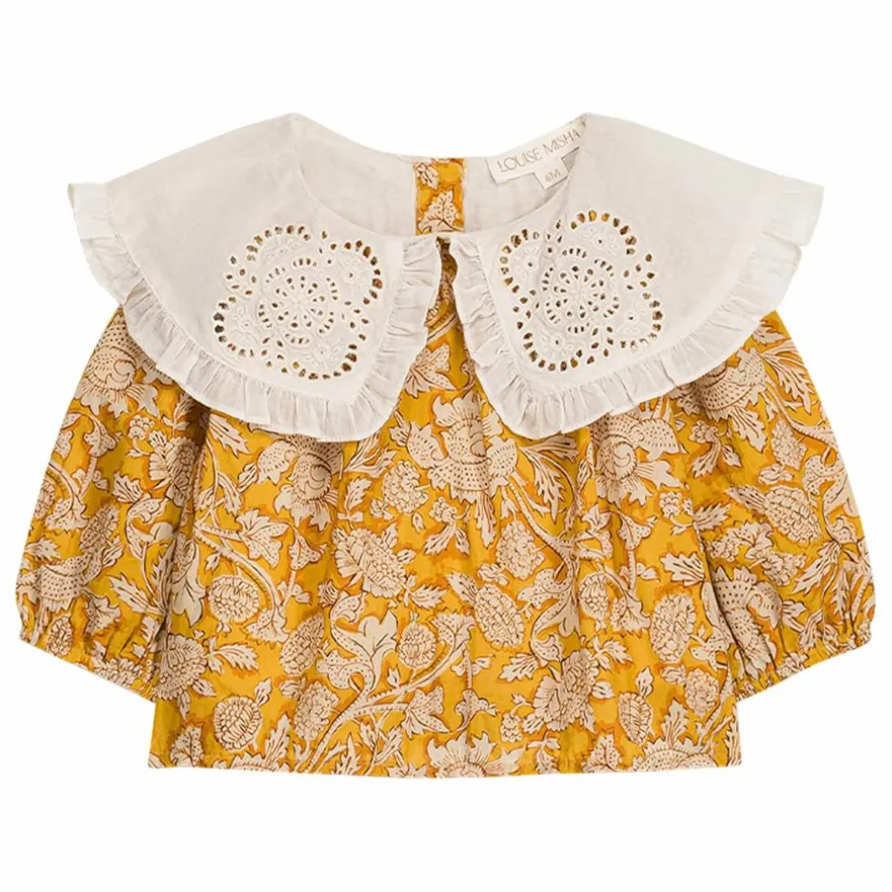 Blouse Col Brodé Clea Coton Bio | Miel