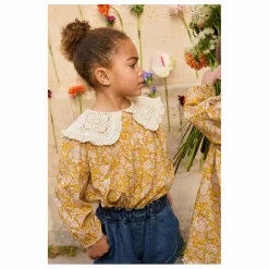 Blouse Col Brodé Clea Coton Bio | Miel